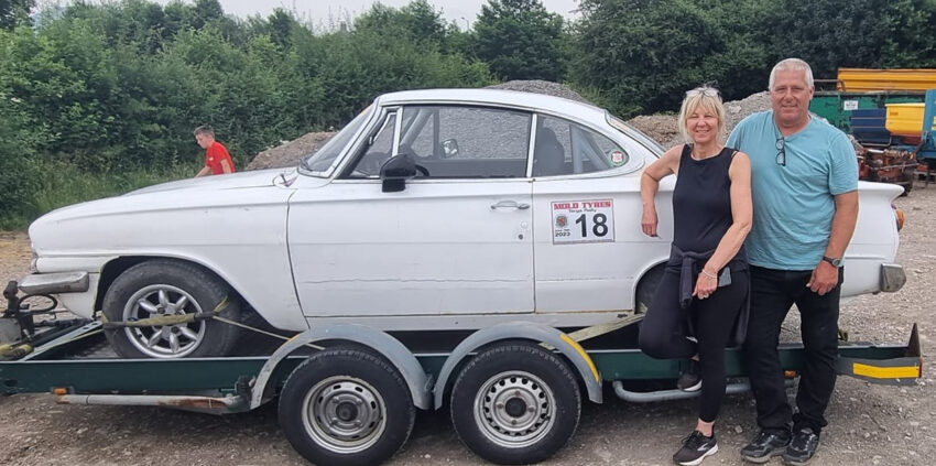 Lee Eve Mold Targa on trailer at finish